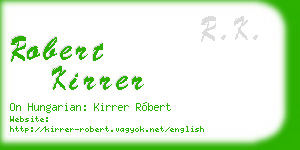 robert kirrer business card